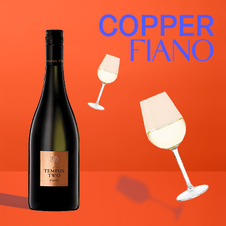 Tempus Two Copper Fiano with white wine glass