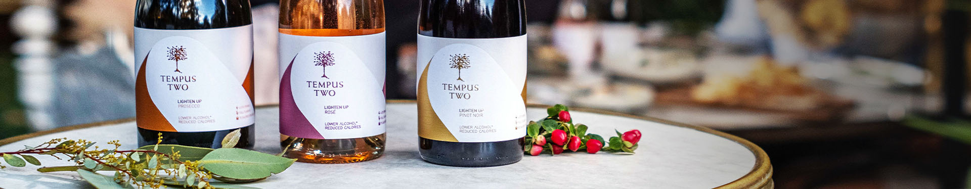 Tempus Two lower alcohol Lighten Up Range on a table